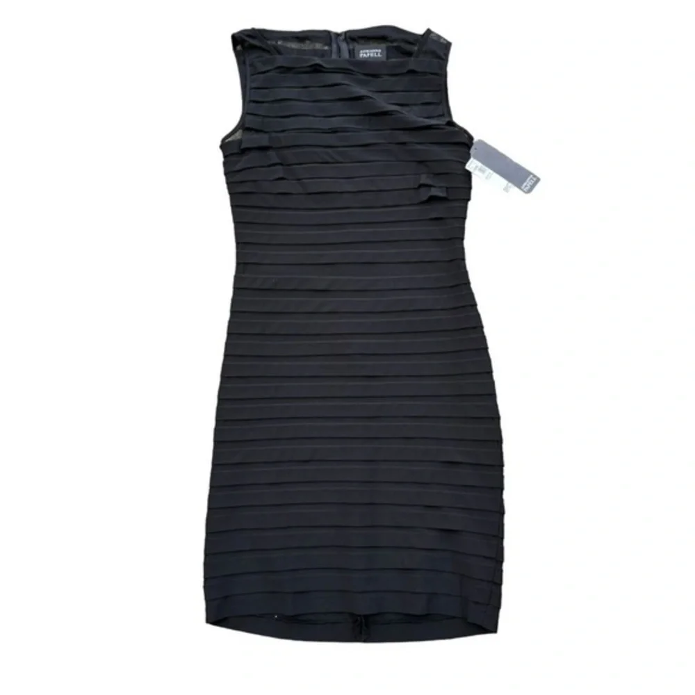 Adrianna Papell Sheath Cocktail Dress Black Knee Length Size 4 NWT - Picture 1 of 6